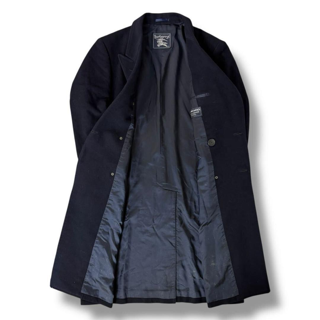 【希少品】BURBERRY カシミヤ ウール チェスターコート ネイビー 170