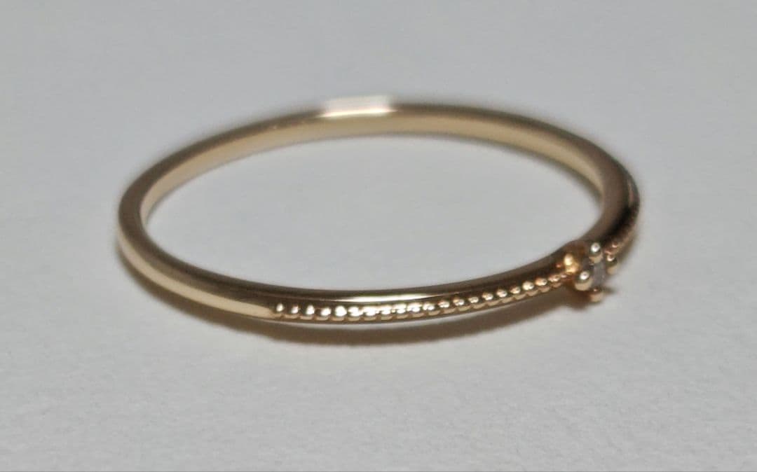 【値下げ中！】ete K10 ミル打ち ダイヤモンド リング 15号 YG エテ