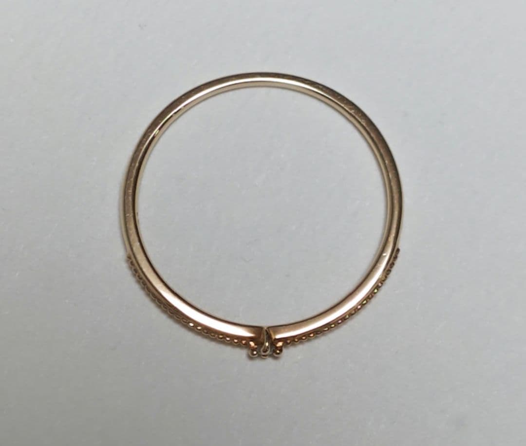 【値下げ中！】ete K10 ミル打ち ダイヤモンド リング 15号 YG エテ