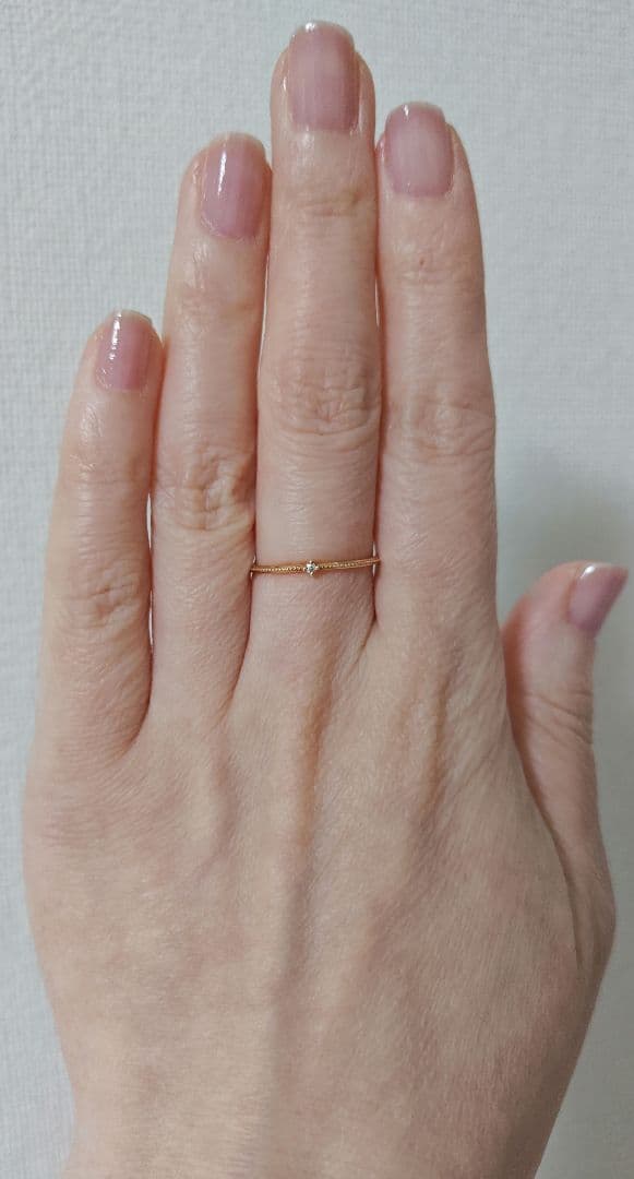 【値下げ中！】ete K10 ミル打ち ダイヤモンド リング 15号 YG エテ