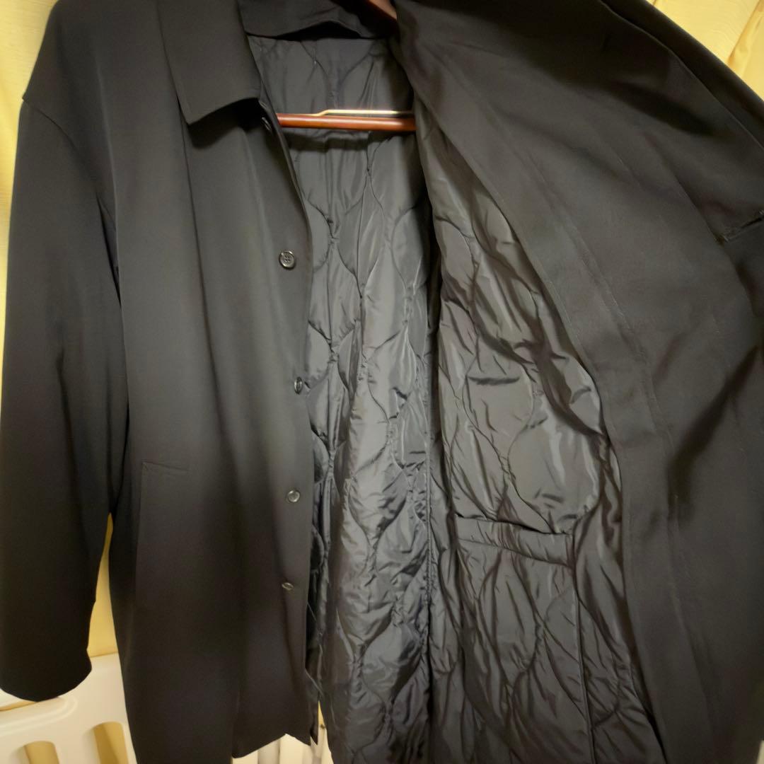 Scale Off Wool Balmacaan Coat 黒　2