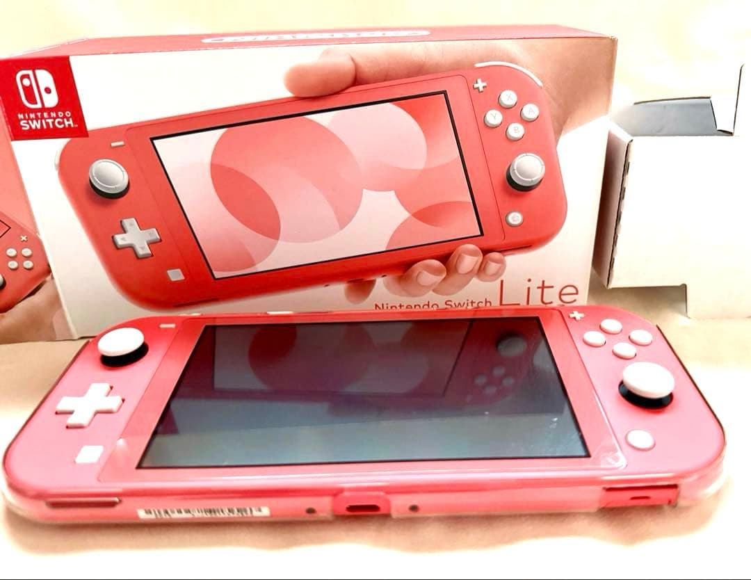 【Nintendo】Switch Lite コーラル/電源ケーブル・ケース付き