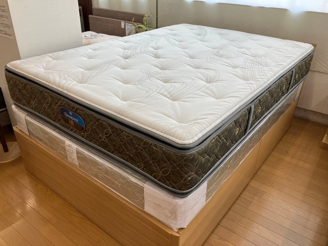 SIMMONS 桐生織6.5インチ両面ピロートップ　ダブルマットレス 展示品