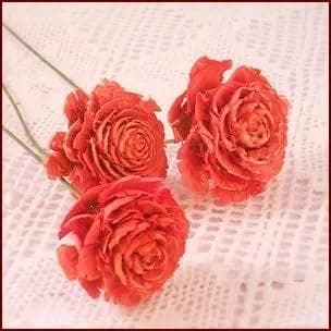 粘土 アートフラワー 赤いバラ