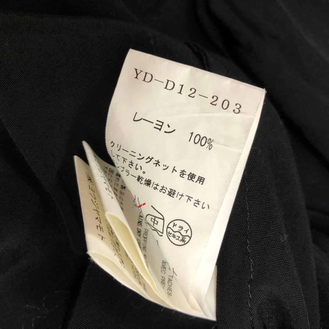 Y's ワイズ スタンドカラー 長袖ワンピース 黒 ブラック