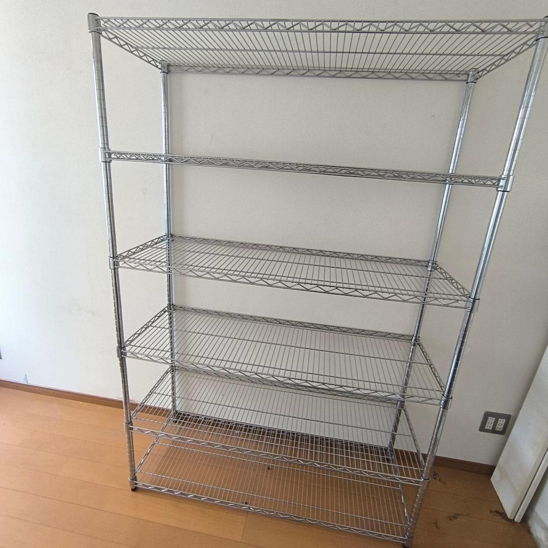 【ラスト1！120cm】スチールラック 5段 シルバー 棚板1枚追加 値引き可