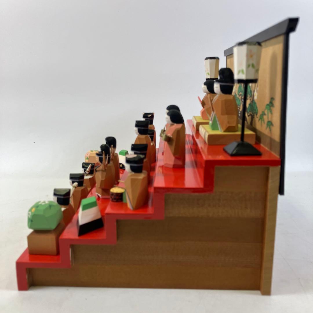 一刀彫 ひな人形 雛人形セット お雛様 木箱付き