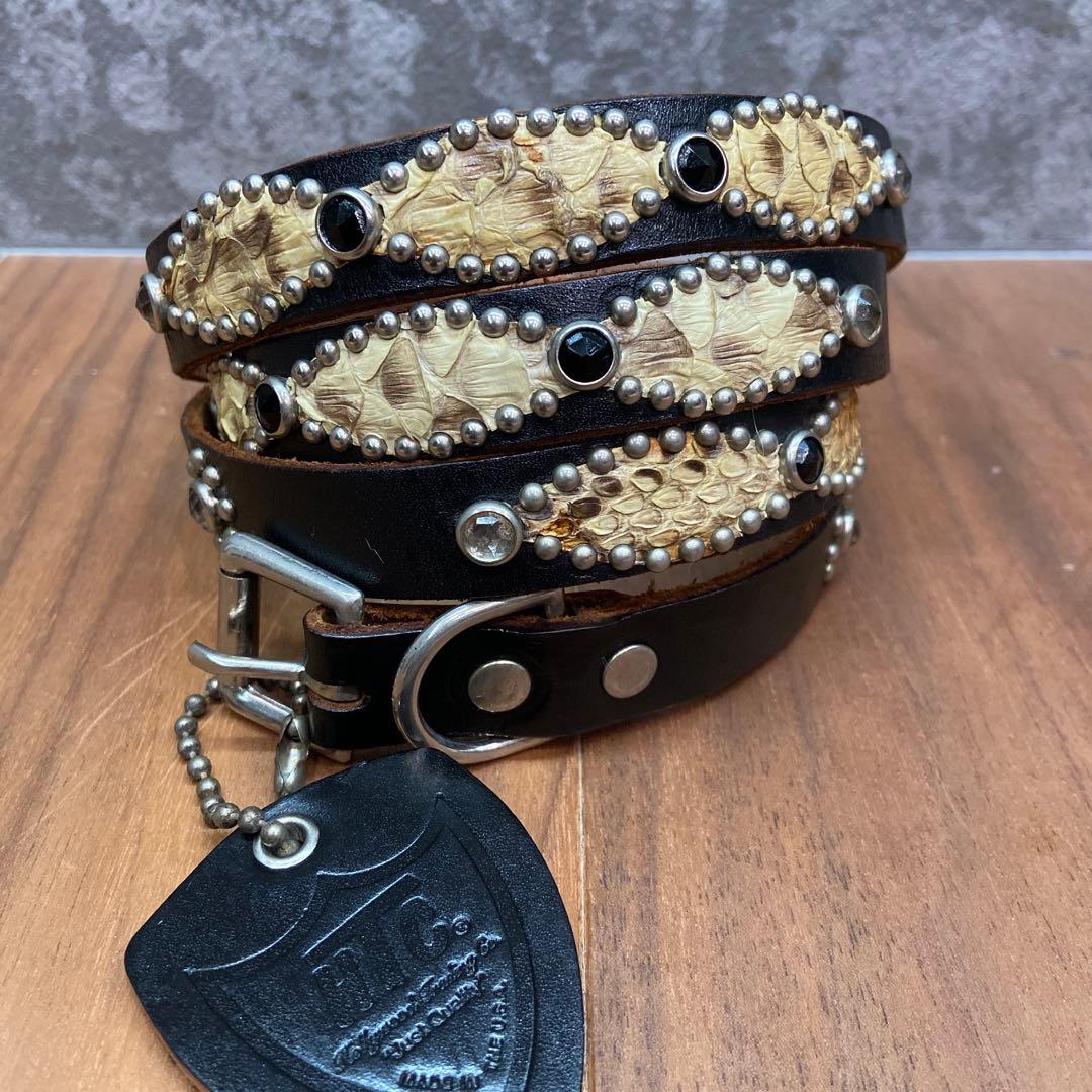 希少美品HTC ナローベルト ピーナッツ ブラック&クリアストーン 34inch