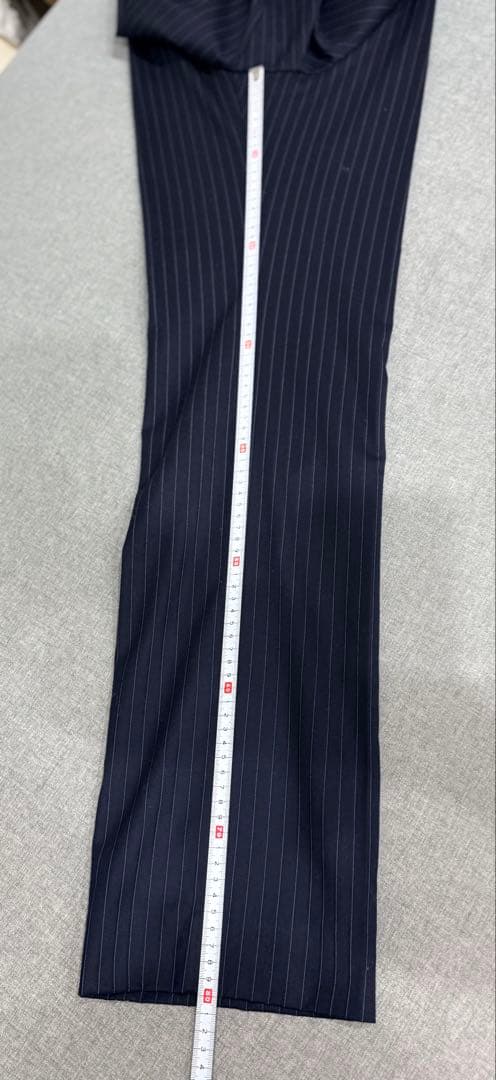 タイムセール‼️【ブラウス付き！】INDIVI ネイビー ストライプ パンツスーツ