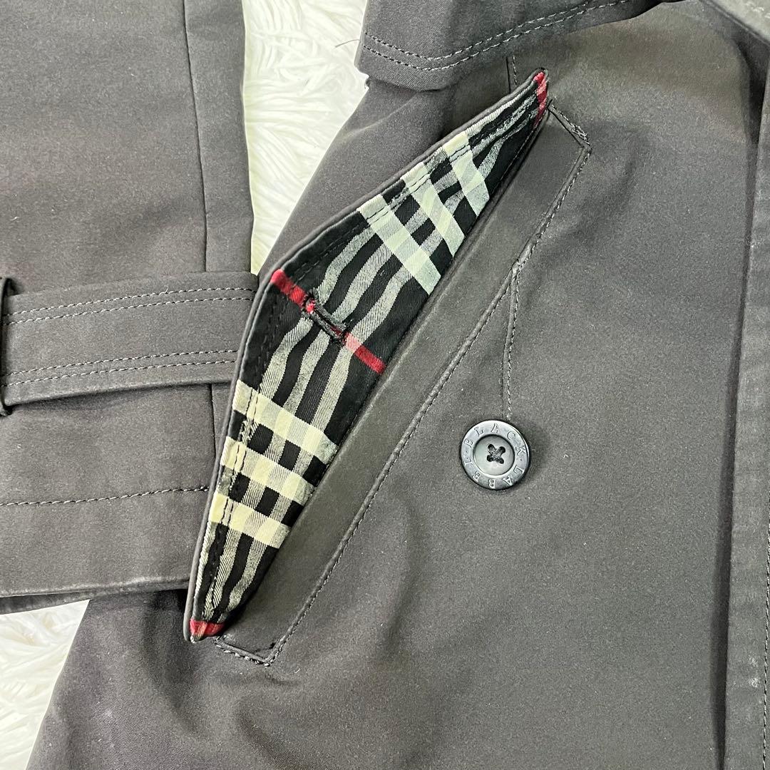 人気✨バーバリーブラックレーベル　トレンチコート　ダブル　ブラック　L