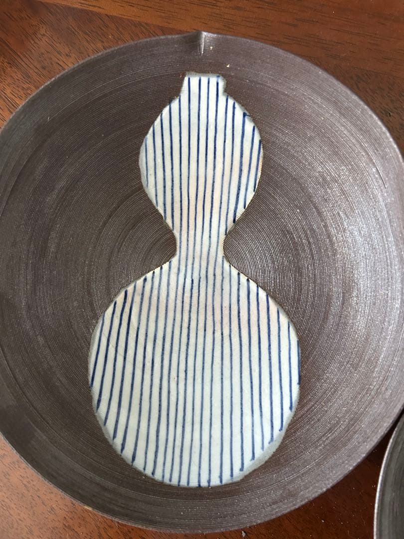 清水焼　脚付瓢箪絵皿　楽峰窯　5