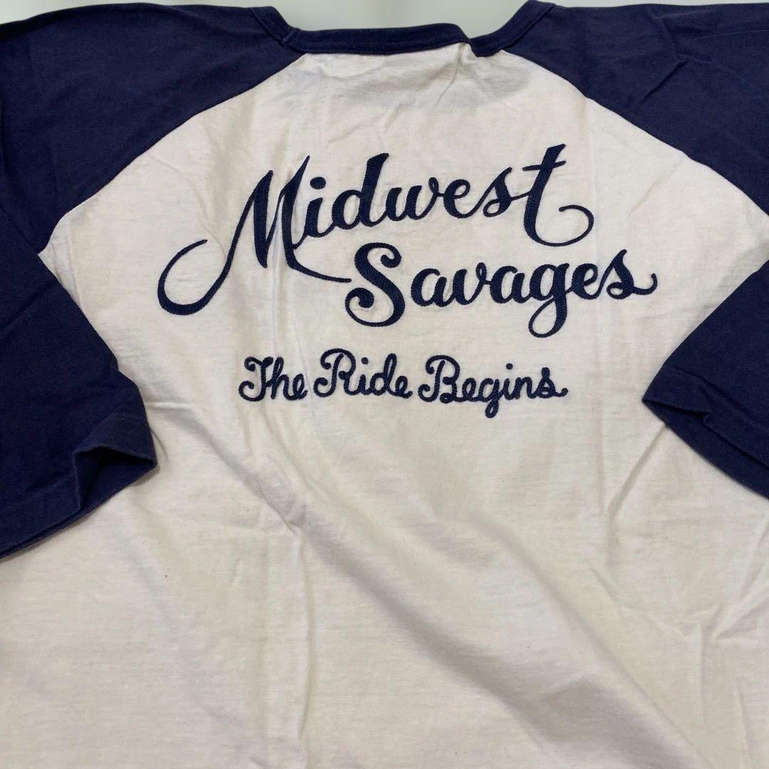 クーティーラグランスリーブ刺繍５分丈袖 ロンT ハチハチワンツーXL