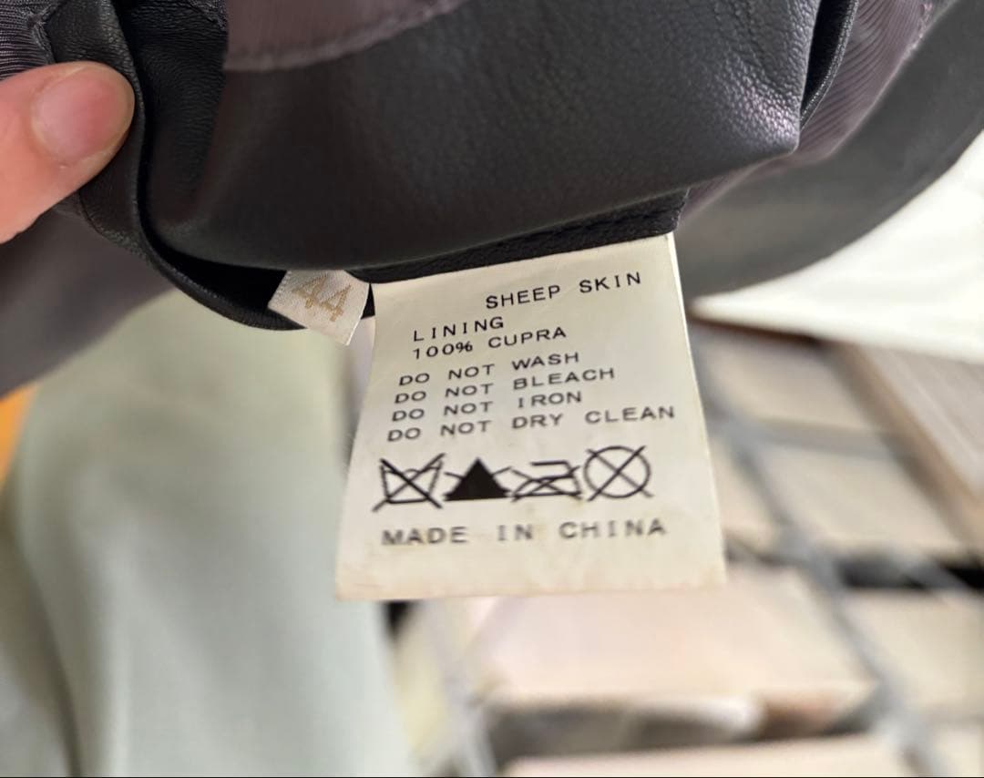 EDIFICE ラムレザー100% ブラック レザージャケットライダージャケット