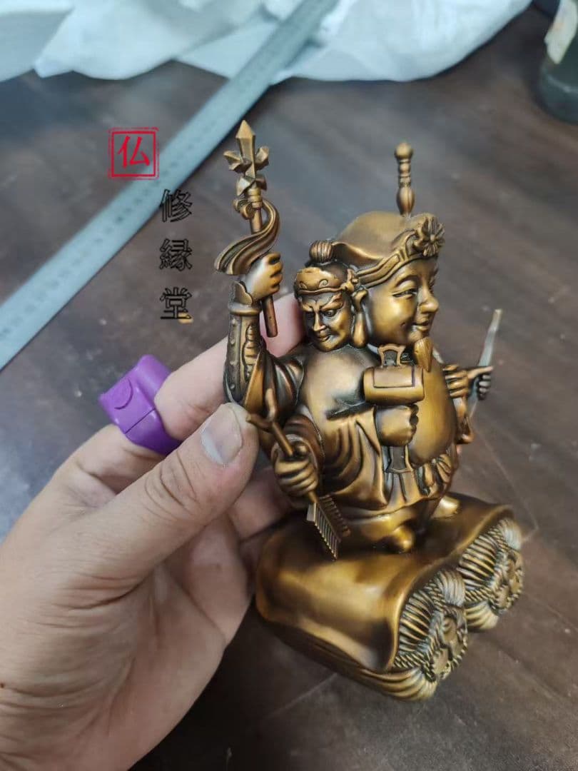 【修縁堂】密教法具 真言宗 大黒天 青銅着色 密教法具古美術品