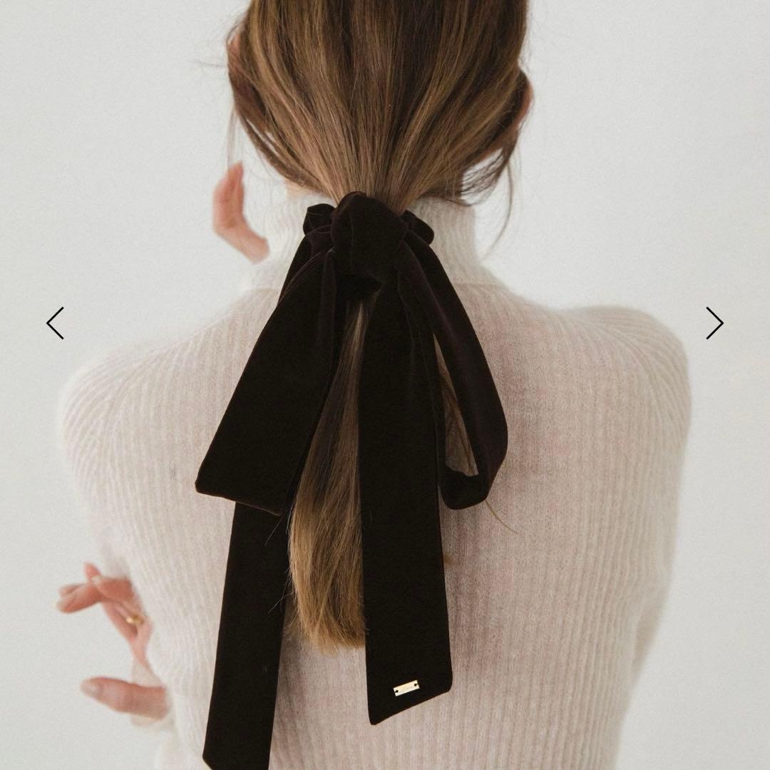 新品＜LETICIA＞レチシア リボン ベルベット シュシュ 完売品