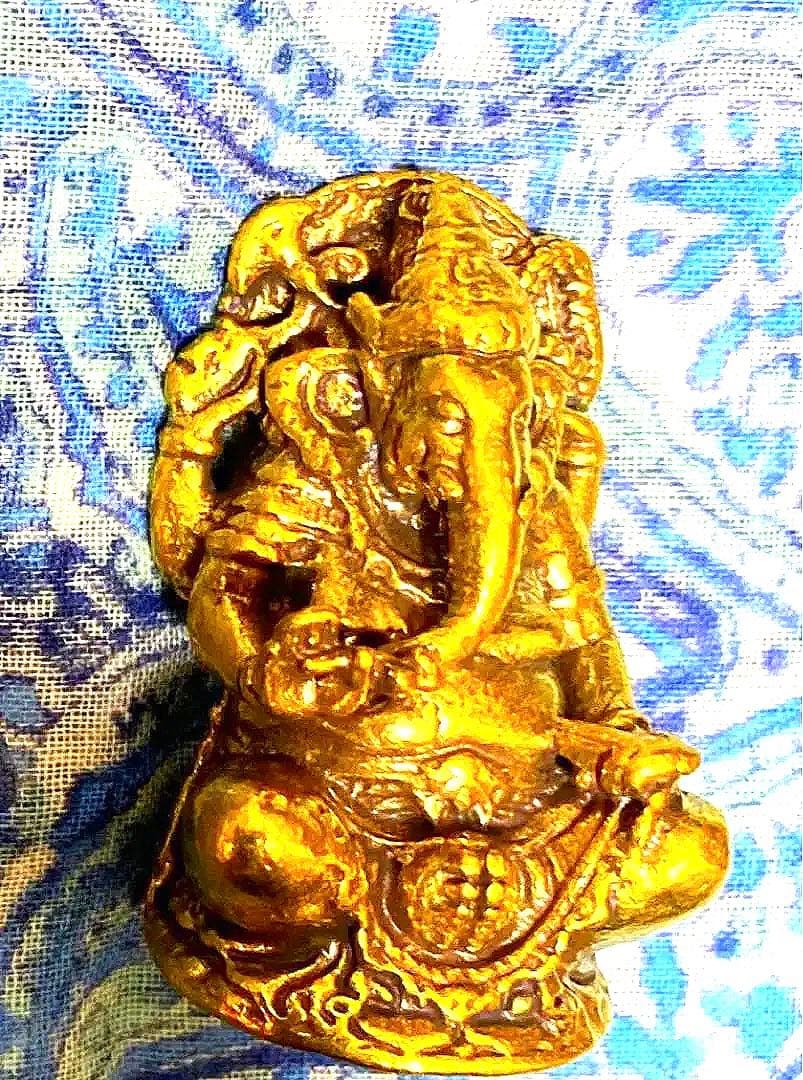 半端ない最強金運神！本場チベット製ガネーシャ　坐像　祈祷済み