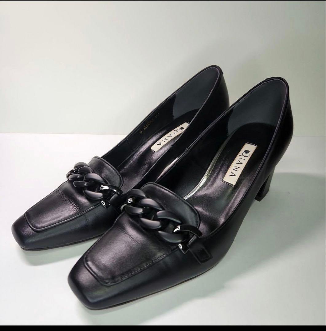 DIANA　ヒールアップローファー　23.0　クロスムース