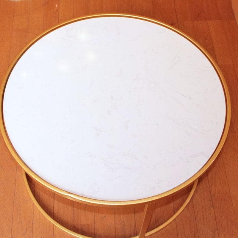 サイドテーブル 大小2点セット モダン ローテーブル ゴールド 630-489