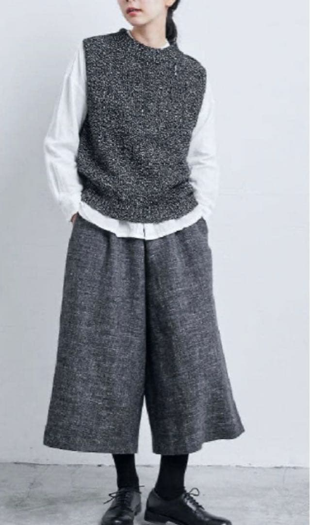 中川政七商店　ウール麻ツイード　ロングキュロット