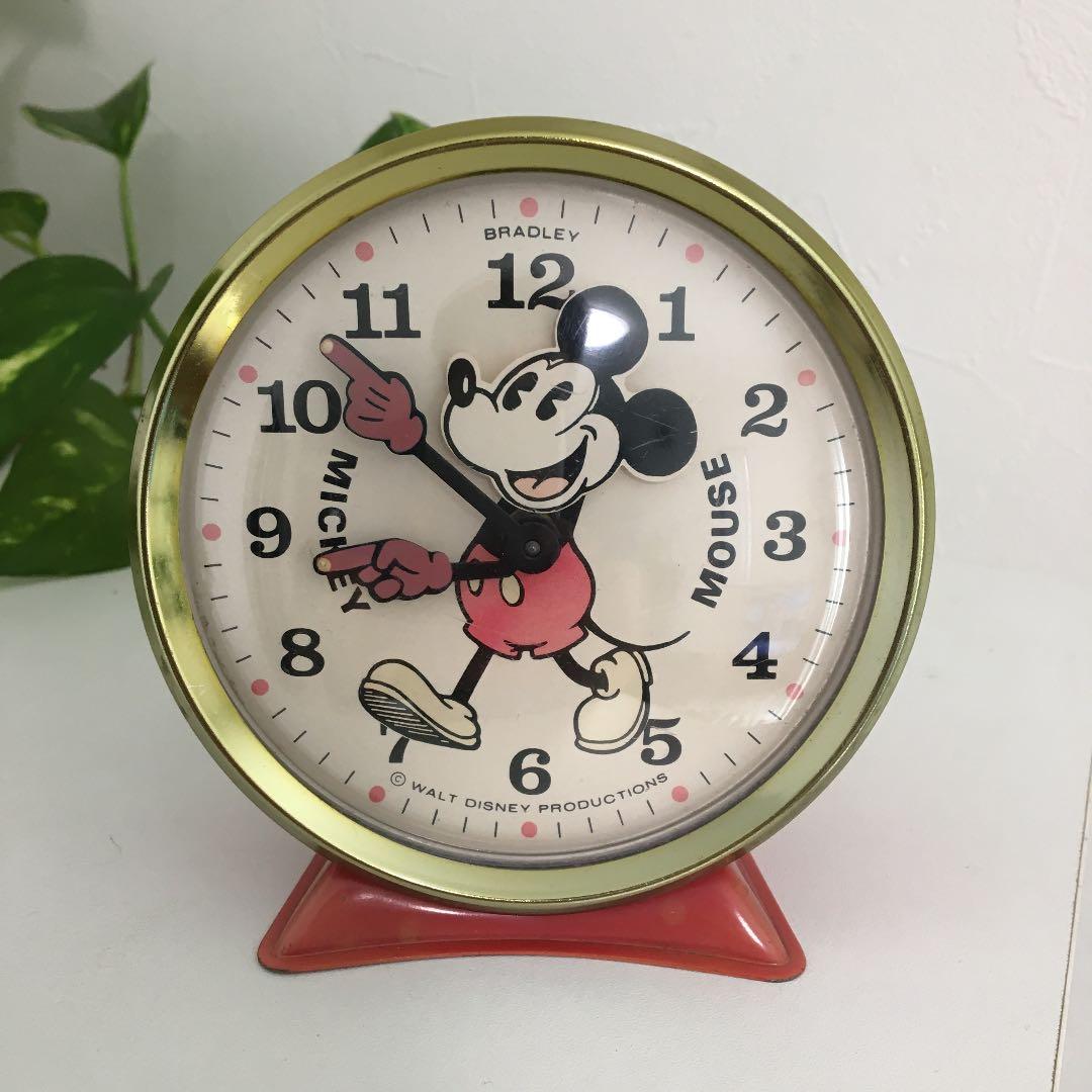 希少　BRADLAY   首振りミッキー　　          目覚まし時計