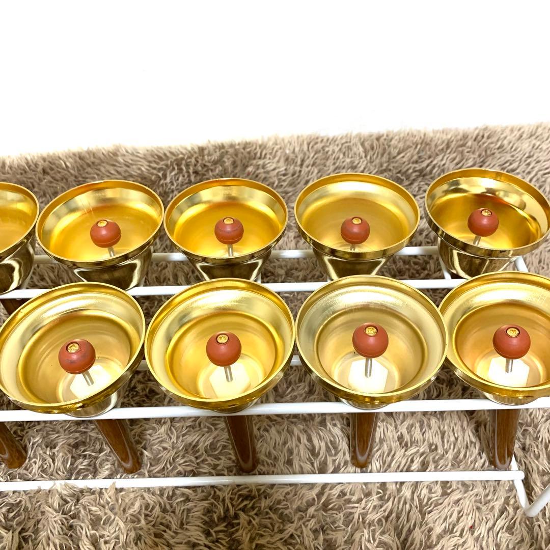 美品 ウチダ ハンドベル ゴールド27音 純正ケース付