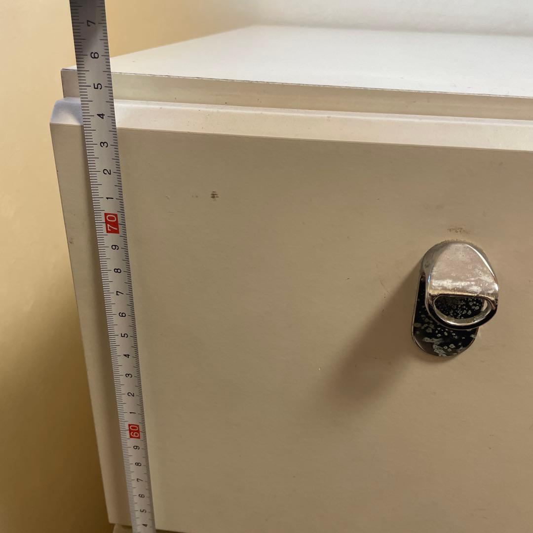 ホワイト木製チェスト 3段