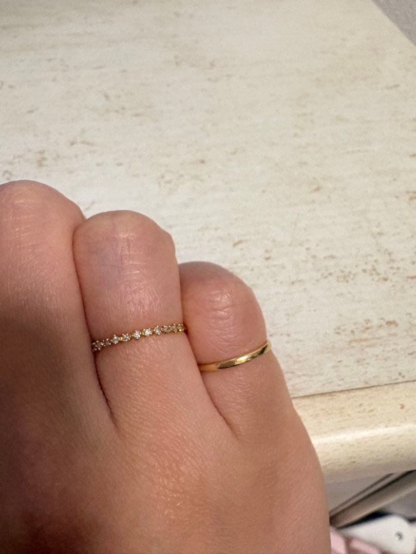 k10イエローゴールド ダイヤ付きリング