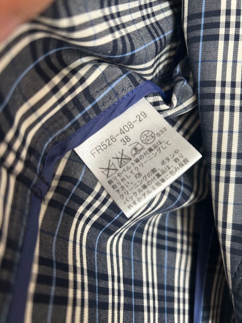 バーバリー　ブルーレーベル　チェック柄トレンチコート