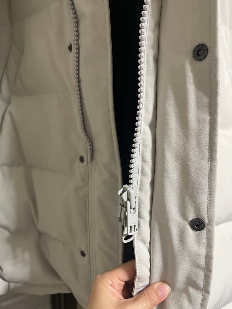 DANTON ダウンジャケットSサイズ ライトグレー ファー付き