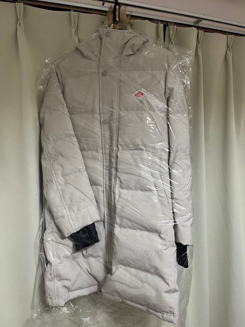 DANTON ダウンジャケットSサイズ ライトグレー ファー付き