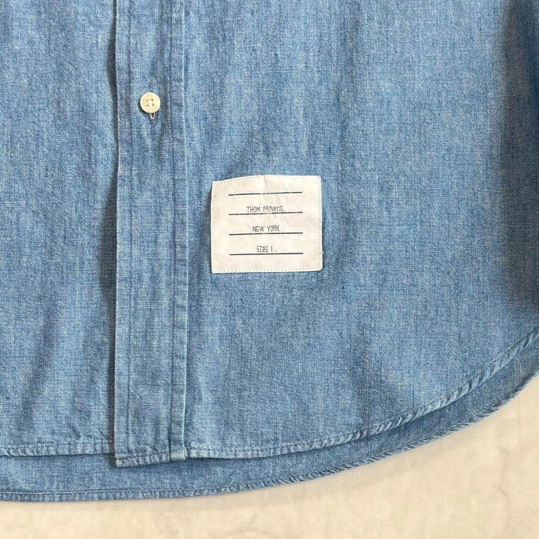 トムブラウン 4bar デニムシャツ インディゴブルー 長袖 サイズ1 ti1