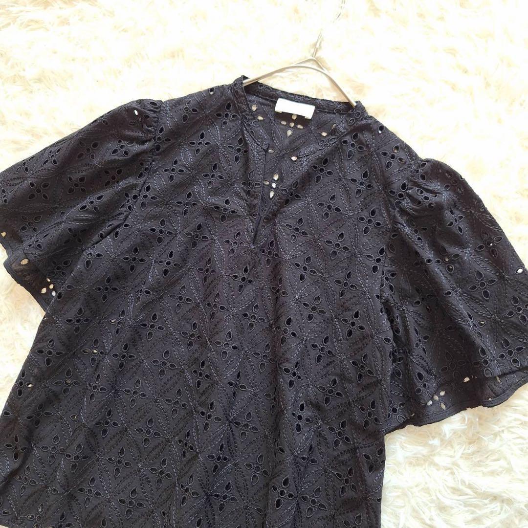 極美品✨24SS ボールジィ ロロンフラワーエンブロイダリー ギャザースリーブ