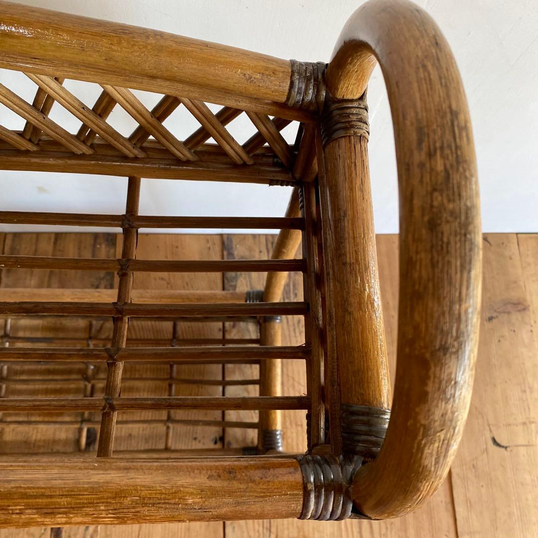 ヴィンテージ ラタン 飾り棚 植物台 昭和レトロ z867