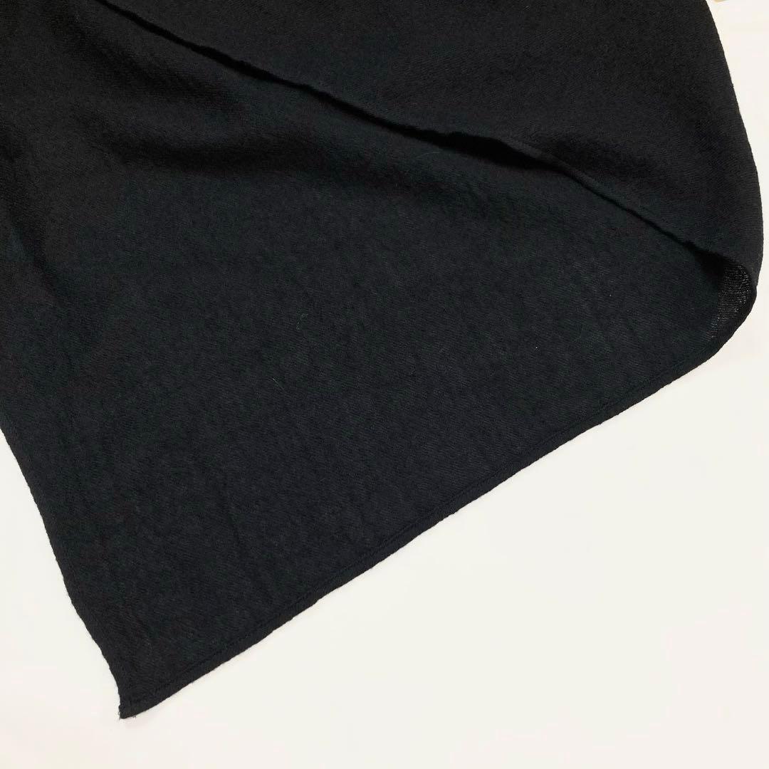 LIMI feu 24AW ウールサージ ドレープ ドレス 黒3