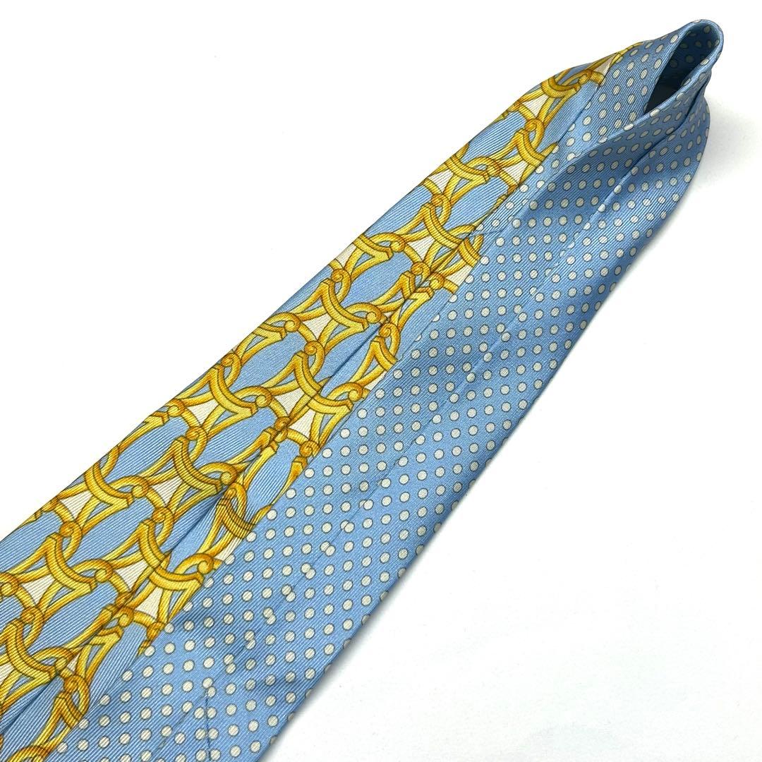 【新品タグ付き✨】ヴェルサーチ ネクタイ ライトブルー バロック柄 メドゥーサ