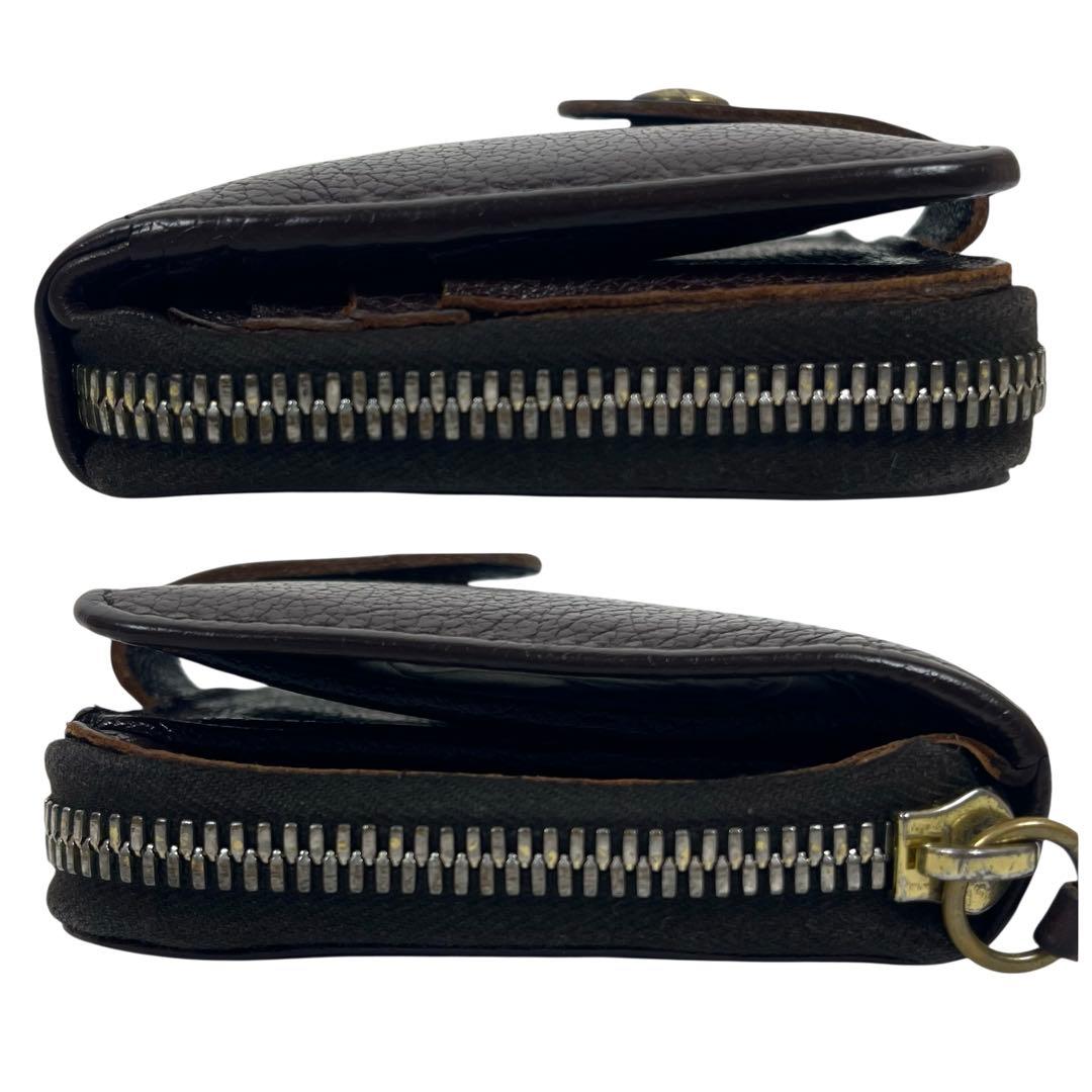 イルビゾンテ　二つ折り財布　ラウンドファスナー　コンパクトウォレット　本革　ロゴ