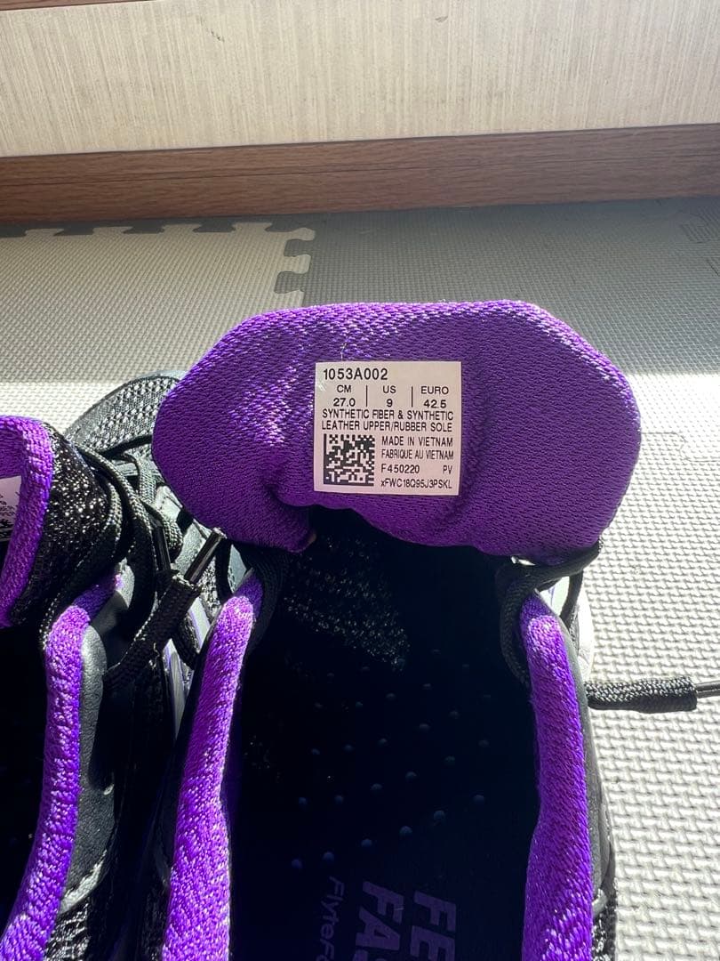 27cm asics バレーボールシューズ 黒/紫 ローテジャパンライトFF