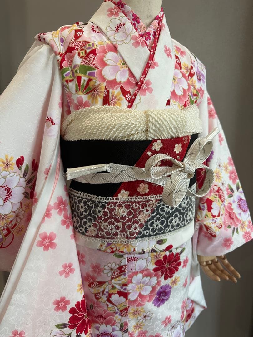 白　七五三　7歳　着物　フルセット　日本製