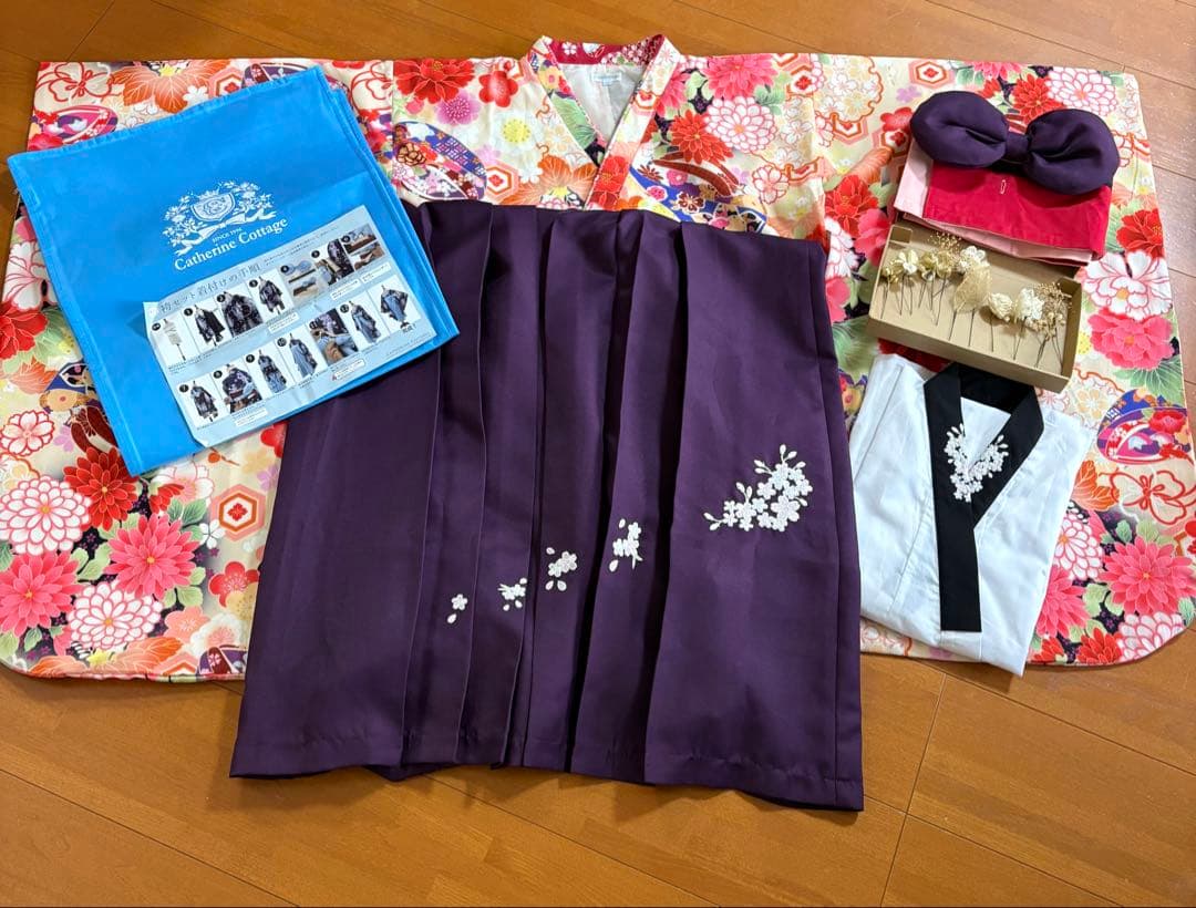 【ちー】袴セット165センチ　髪飾り付