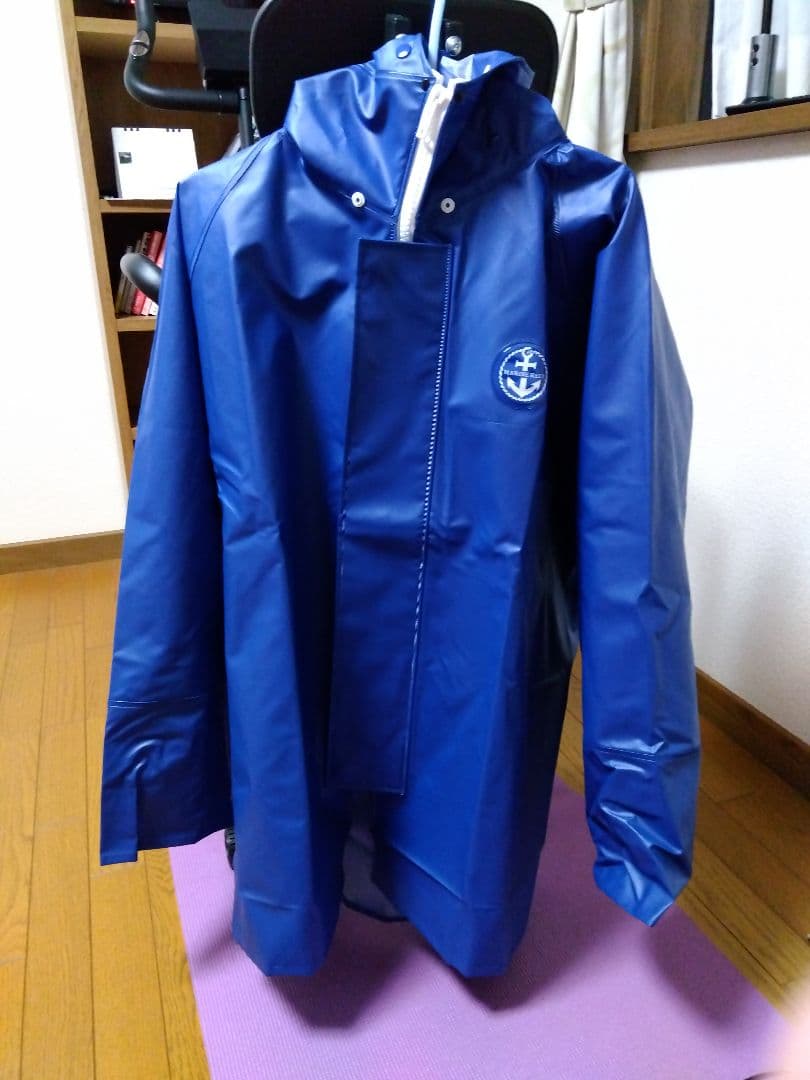 防水カッパ プロ仕様 レインコート 釣り 漁師 作業着 青 上下セット