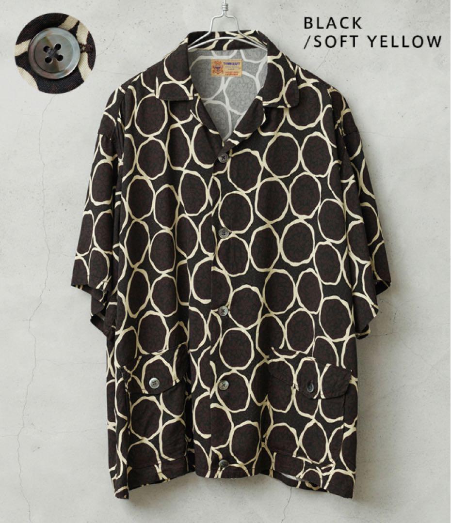 Towncraft x WAIPER 半袖シャツ ブラック/ソフトイエロー