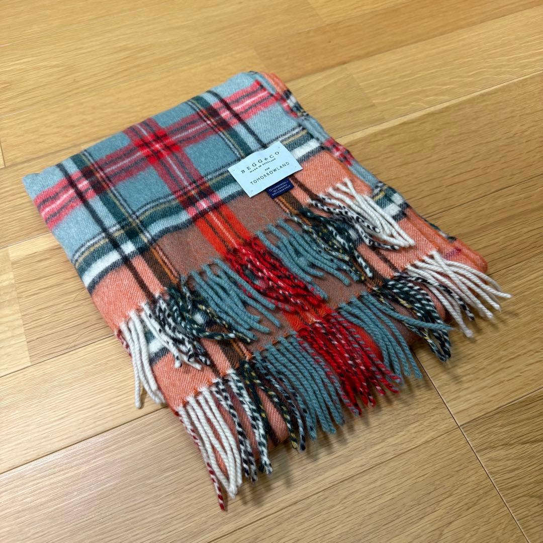 1/2削除 Begg＆Co ベグアンドコー 別注ウールアンゴラチェックマフラー