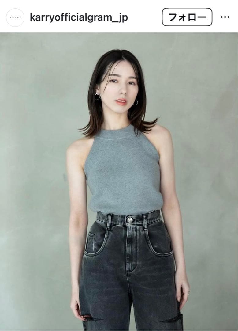 【未使用】KARRY American sleeve tank リブタンクトップ