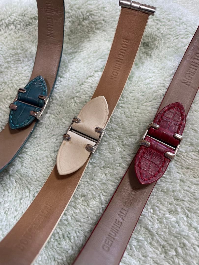 Boucheron リフレ　レザーベルトセット クロコダイル型押し　3点セット