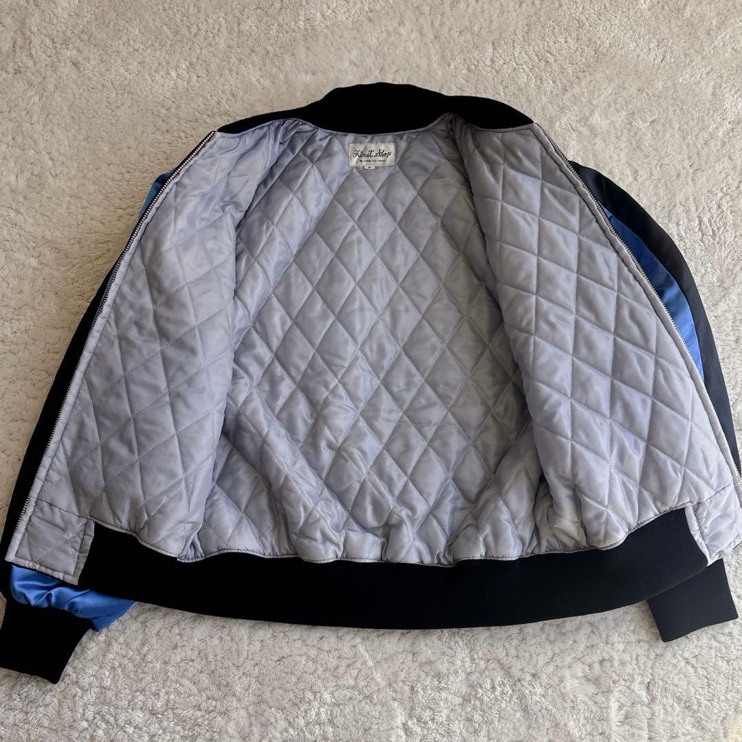 【希少】ファースト商会　スカジャン ブルードラゴン 美品　刺繍 サテン