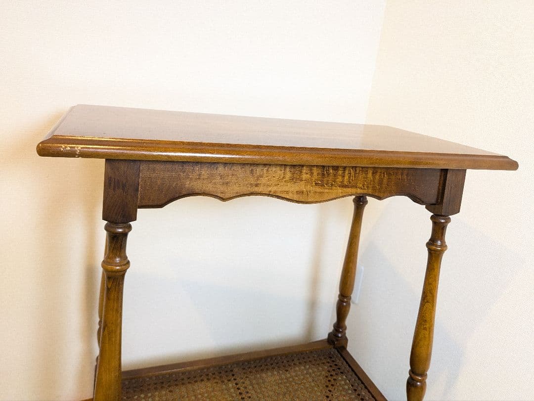 オールドカリモク サイドテーブル 花台 電話台 旧カタカナロゴ