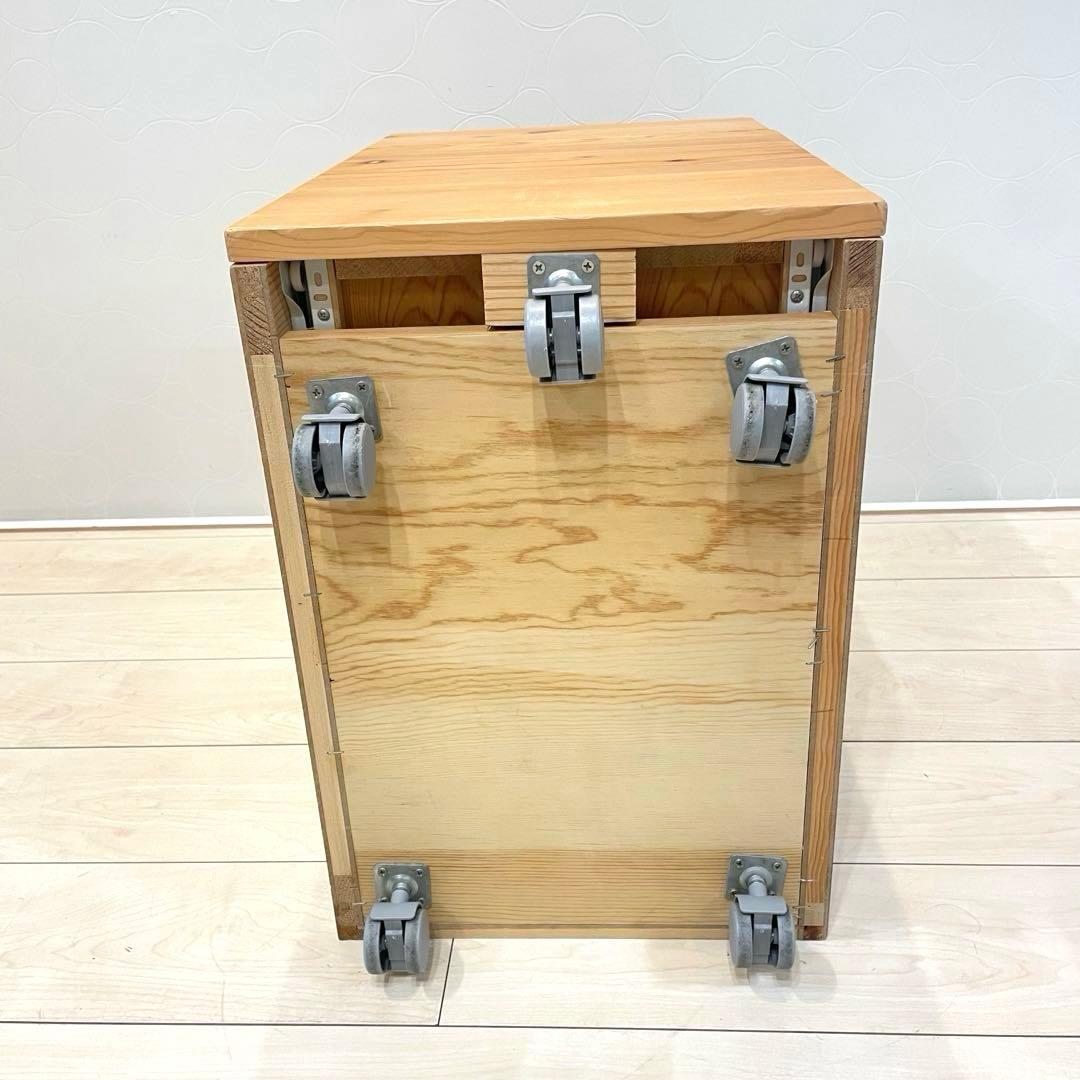 【廃盤品】無印良品 パイン材 キャビネット キャスター付 北欧 カントリー