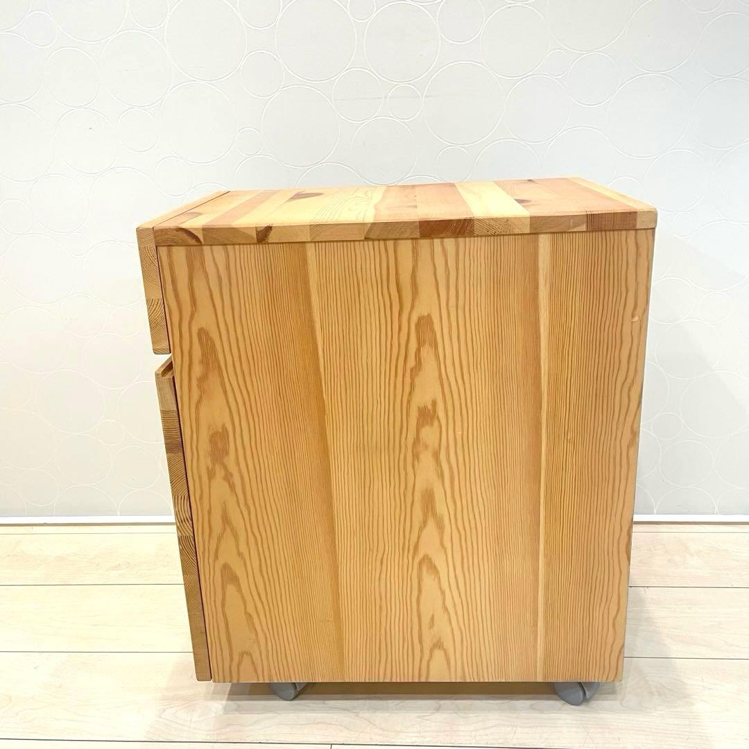 【廃盤品】無印良品 パイン材 キャビネット キャスター付 北欧 カントリー