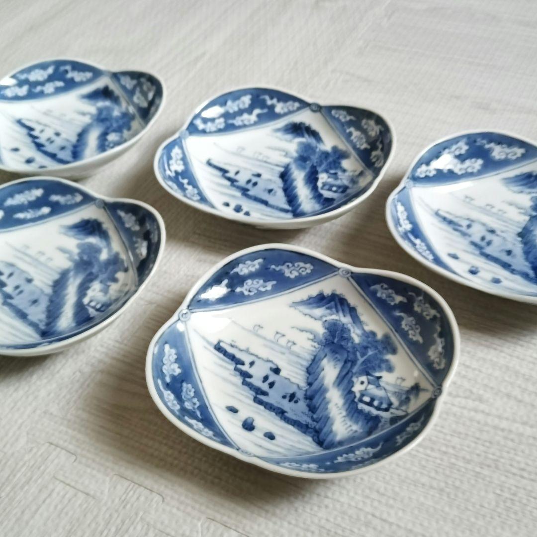 伊万里焼染付皿　5枚
