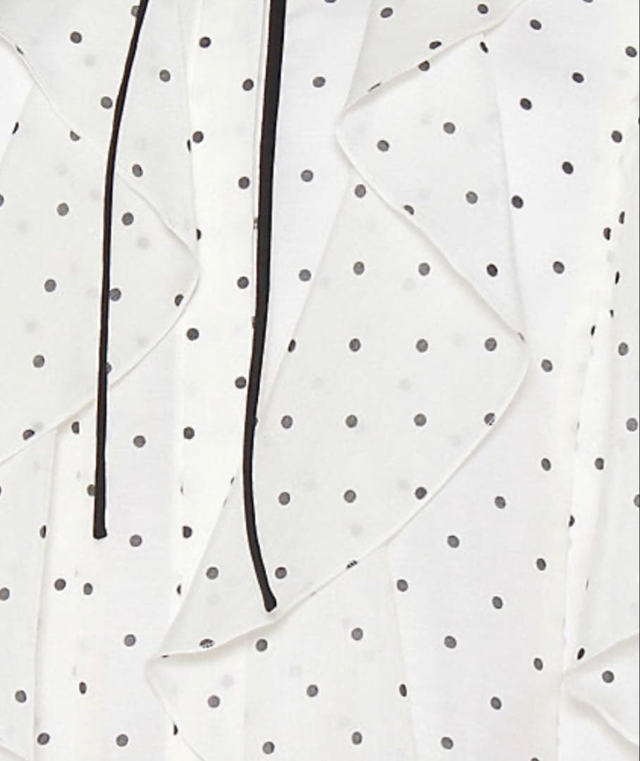 ✨未使用タグ付き✨ANAYI アナイ ドットスパンローンラッフルブラウス